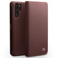 Skórzane Etui Pokrowiec Qialino do Huawei P30 Pro brazowe