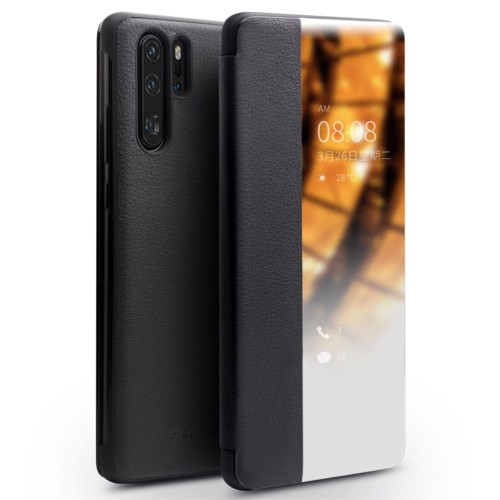 Skórzane Etui Smart Cover Qialino do Huawei P30 Pro czarne