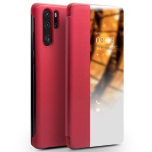 Skórzane Etui Smart Cover Qialino do Huawei P30 Pro czerwone