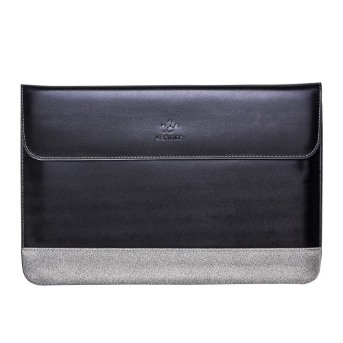 Skórzana Torba Aktówka LENTION MacBook Pro 15.4 czarno/szara