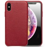 QIALINO Skórzane Etui Plecki do iPhone XS Max czerwone