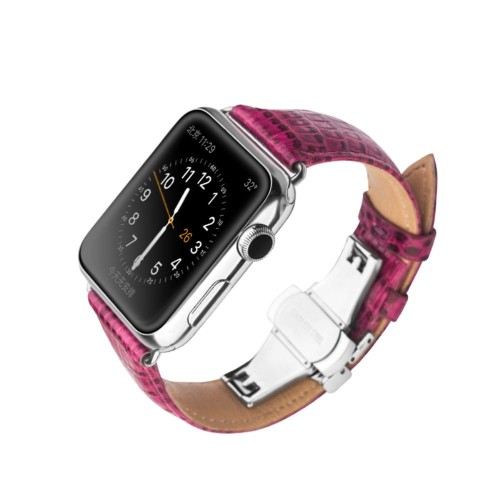 Skórzany Pasek QIALINO do Apple Watch 38mm/40mm różowy
