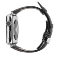 Skórzany Pasek QIALINO do Apple Watch 42mm/44mm czarny