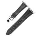 Skórzany Pasek QIALINO do Apple Watch 42mm/44mm czarny
