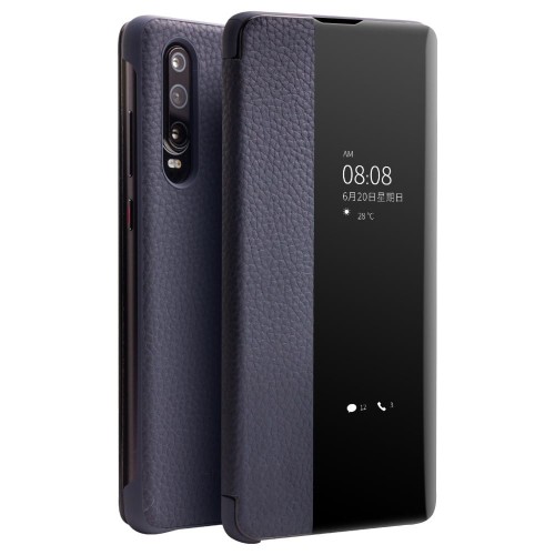 Smart Cover Pokrowiec Qialino do Huawei P30 granatowy