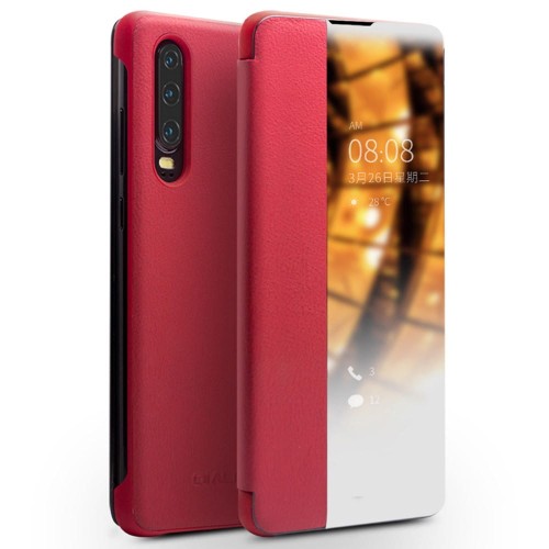 Pokrowiec Etui Smart Cover Qialino do Huawei P30 czerwone