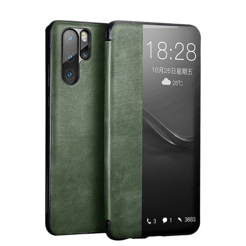 Skórzane Etui Smart Cover XOOMZ do Huawei P30 Pro zielone