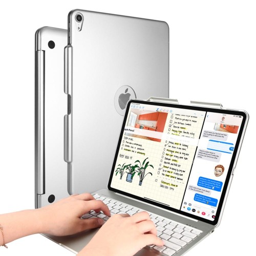 Etui z Podświetlaną Klawiaturą do iPad Pro 12.9 2018 srebrne