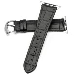 Skórzany Pasek QIALINO do Apple Watch 42mm / 44mm / 45mm czarny