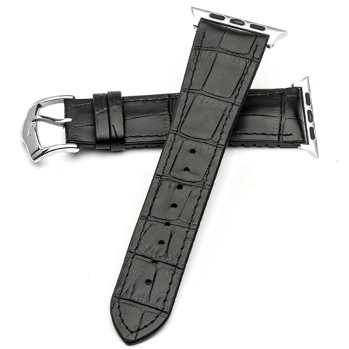 Skórzany Pasek QIALINO do Apple Watch 42mm / 44mm czarny