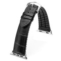 Skórzany Pasek QIALINO do Apple Watch 42mm / 44mm czarny