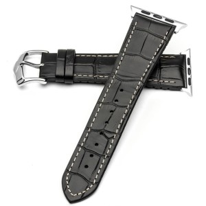 Skórzany Pasek QIALINO do Apple Watch 42mm / 44mm / 45mmczarny
