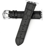 Skórzany Pasek QIALINO do Apple Watch 42mm / 44mm /45mm czarny