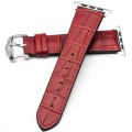 Skórzany Pasek QIALINO do Apple Watch 42mm / 44mm czerwony