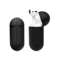 Piękne Skórzane Etui QIALINO do AirPods 1 2 Gen czarne