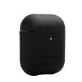 Piękne Skórzane Etui QIALINO do AirPods 1 2 Gen czarne