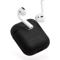Piękne Skórzane Etui QIALINO do AirPods 1 2 Gen czarne