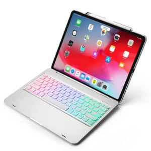 Etui Podświetlana Klawiatura Bluetooth do iPad Pro 12.9 2018 srebrna