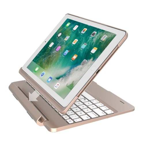 Etui Wyjmowana Podświetlana Klawiatura do iPad 9.7 2017/ iPad 9.7 2018 złota