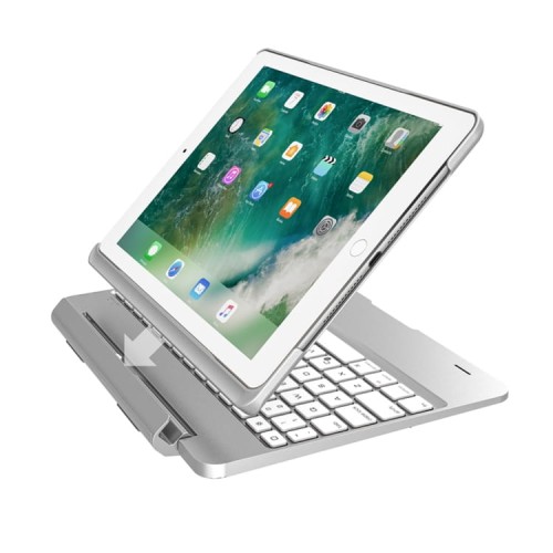 Wyjmowana Podświetlana Klawiatura do iPad 9.7 2017/ iPad 9.7 2018 srebrna