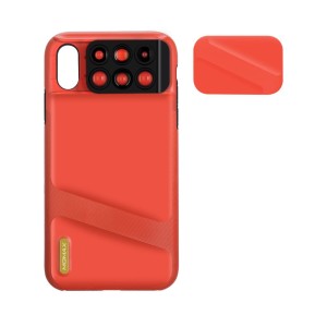6w1 MOMAX Etui + Obiektywy do iPhone XS Max czerwone