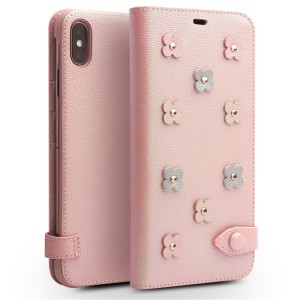Piękne Skórzane Etui QIALINO iPhone XS Max różowe