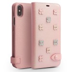 Piękne Skórzane Etui QIALINO iPhone X/ iPhone XS  różowe