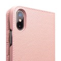 Piękne Skórzane Etui QIALINO iPhone X/ iPhone XS różowe