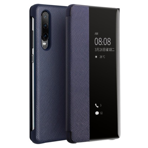 Etui Smart Cover Pokrowiec Qialino do Huawei P30 granatowy