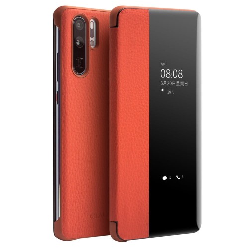Skórzane Etui Smart Cover QIALINO do Huawei P30 Pro orange