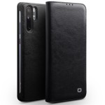 Klasyczne Skórzane Etui QIALINO do Huawei P30 Pro czarne