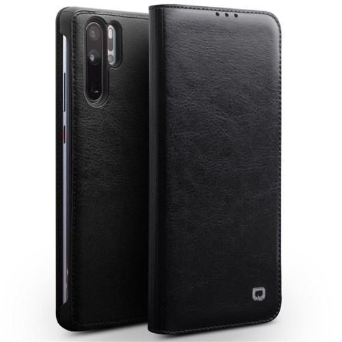 Klasyczne Skórzane Etui QIALINO do Huawei P30 Pro czarne