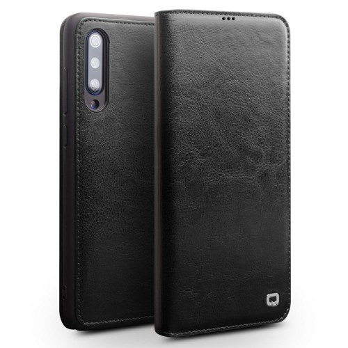 Skórzany Pokrowiec Etui QIALINO do Xiaomi Mi 9 czarny