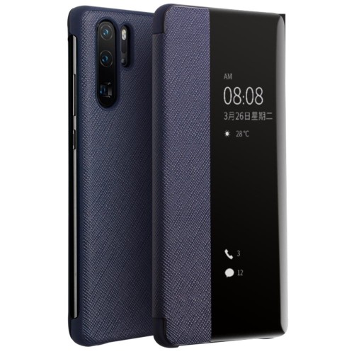 Skórzany Pokrowiec Smart Cover QIALINO do Huawei P30 Pro granatowy