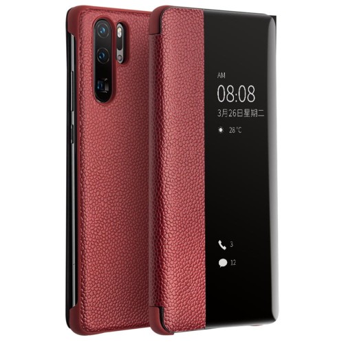 Skórzane Etui Pokrowiec Smart Cover QIALINO do Huawei P30 Pro czerwony