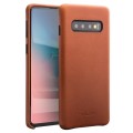 Skórzane Etui Plecki QIALINO do Samsung Galaxy S10 brązowe
