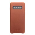 Skórzane Etui Plecki QIALINO do Samsung Galaxy S10 brązowe