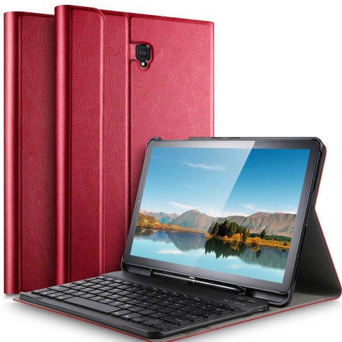 Etui Bezprzewodowa Klawiatura Pen Slot Samsung Galaxy Tab S4 10.5 czerwona