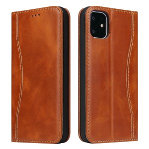 Skórzane Etui Pokrowiec Fierre Shann do iPhone 11 Pro brązowy