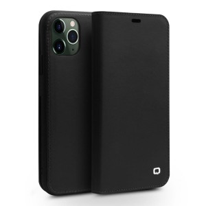 Matowe Skórzane Etui Pokrowiec QIALINO do iPhone 11 Pro czarne 