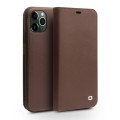 Matowe Skórzane Etui Pokrowiec QIALINO do iPhone 11 Pro brązowe