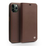 Matowe Skórzane Etui Pokrowiec QIALINO do iPhone 11 Pro brązowe