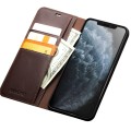 Matowe Skórzane Etui Pokrowiec QIALINO do iPhone 11 Pro brązowe