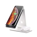 Aluminiowy Stojak Ładowarka Bezprzewodowa do Apple iPhone AirPods srebrna