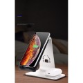 Aluminiowy Stojak Ładowarka Bezprzewodowa do Apple iPhone AirPods srebrna