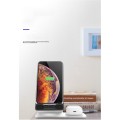 Aluminiowy Stojak Ładowarka Bezprzewodowa do Apple iPhone AirPods srebrna