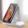 Aluminiowy Stojak Ładowarka Bezprzewodowa do Apple iPhone AirPods srebrna