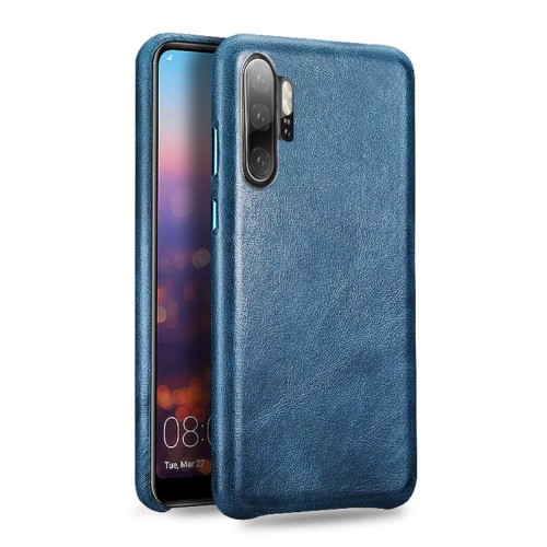 Skórzane Etui Plecki XOOMZ do Huawei P30 Pro niebieskie