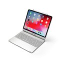 Obrotowa Podświetlana Klawiatura Bluetooth do iPad Pro 12.9 2018 srebrna