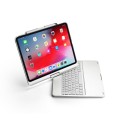 Obrotowa Podświetlana Klawiatura Bluetooth do iPad Pro 12.9 2018 srebrna